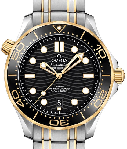 Omega Seamaster Diver 300m 2-Tone Black. Replica 44mm
