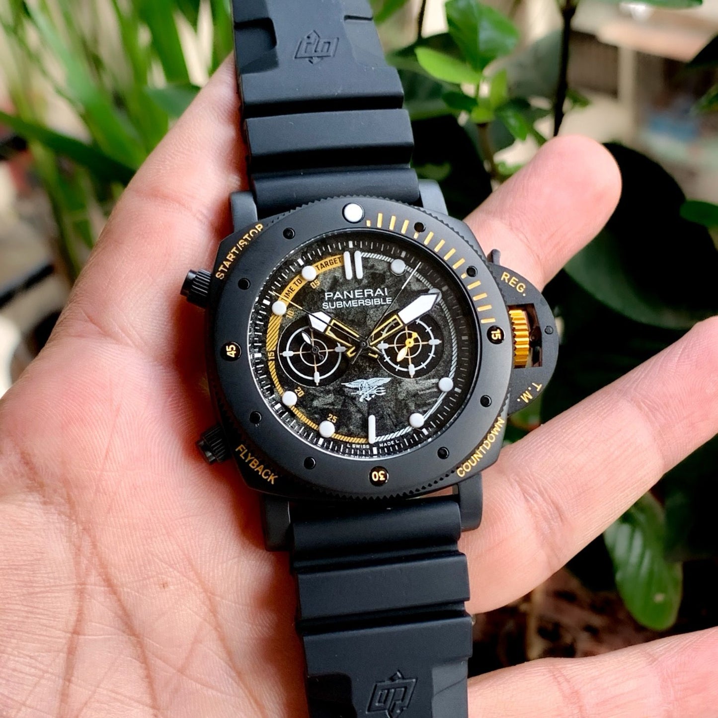 Submersible Navy Seals Titanium Black 47mm Automatic Mens Watch PAM01325