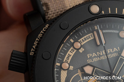 Panerai Navy SEALs Submersible Chrono 47mm replica watch titanium strap and case back – chronolab.gr
