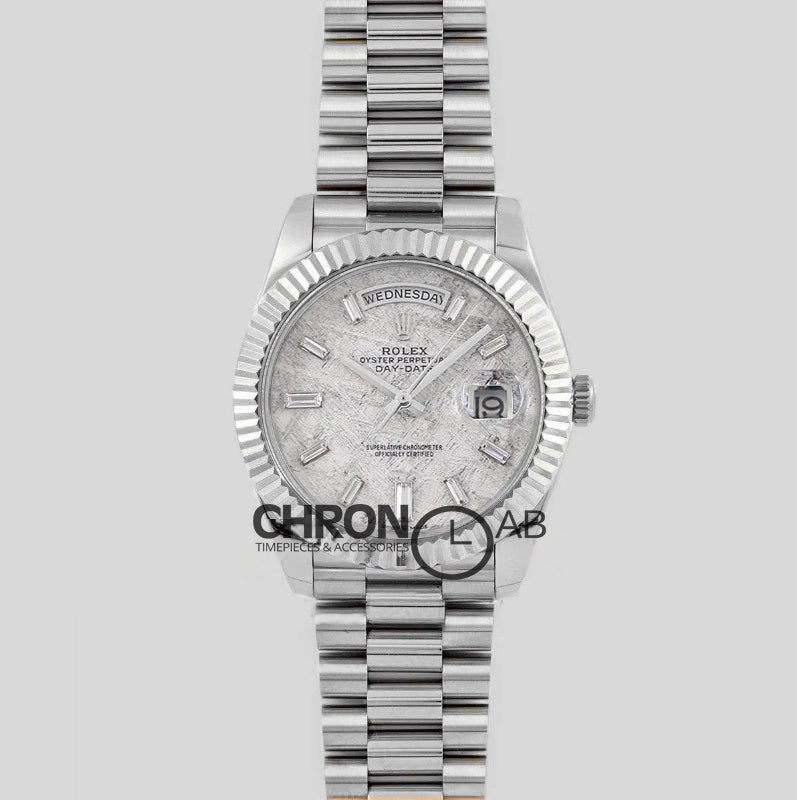 Day-Date 3640 228239 Meteorite Dial with Diamond Markers in White Gold