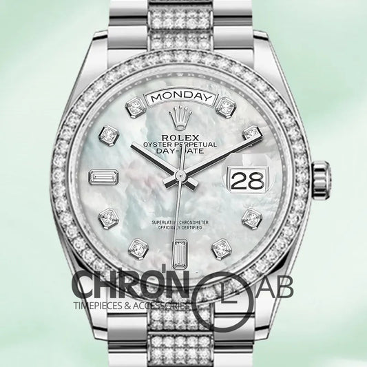 Day-Date 36mm m128349rbr-0014 Silver Clone