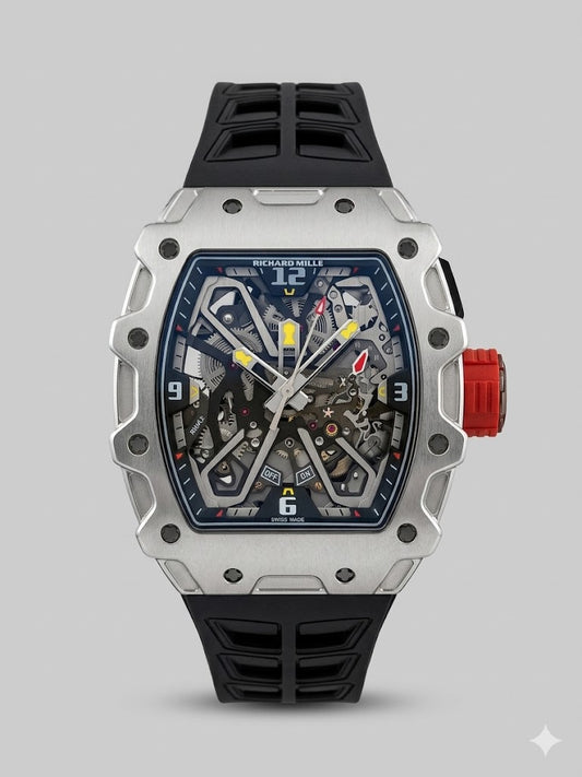 Richard Mille RM 055 Bubba Watson Skeleton Titanium - Black Rubber Strap