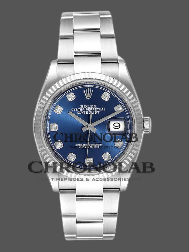 Rolex Datejust 126234 Blue Diamond Dial Stainless Steel 36MM Unisex Replica Watch