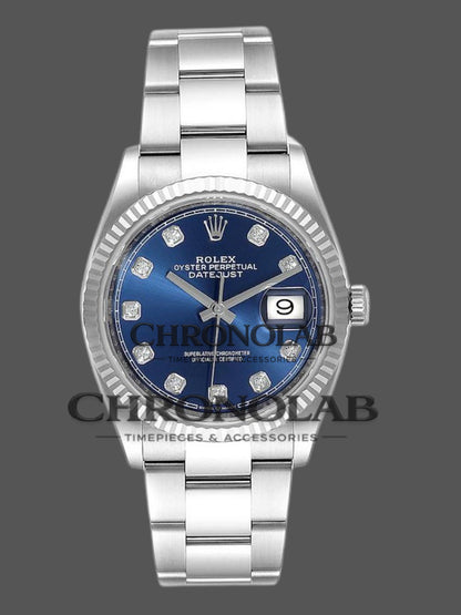 Rolex Datejust 126234 Blue Diamond Dial Stainless Steel 36MM Unisex Replica Watch