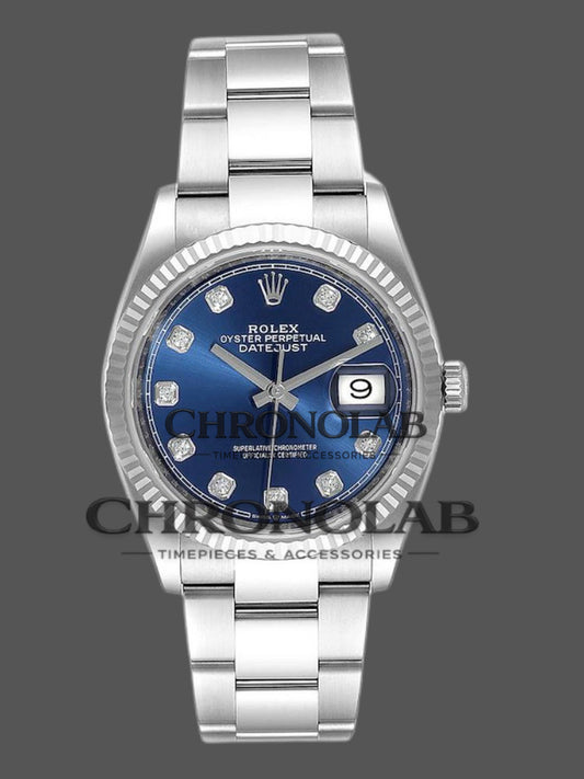 Rolex Datejust 126234 Blue Diamond Dial Stainless Steel 36MM Unisex Replica Watch