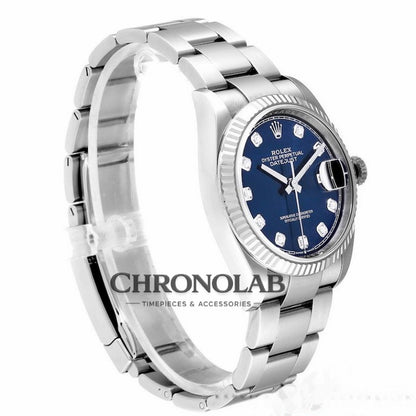Rolex Datejust 126234 Blue Diamond Dial Stainless Steel 36MM Unisex Replica Watch