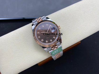 Rolex Datejust 126331 0004 2-Tone Gold Chocolate Dial Diamonds 41mm