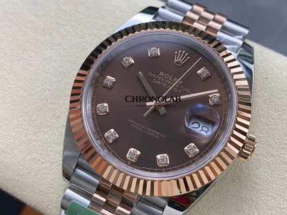 Rolex Datejust 126331 0004 2-Tone Gold Chocolate Dial Diamonds 41mm