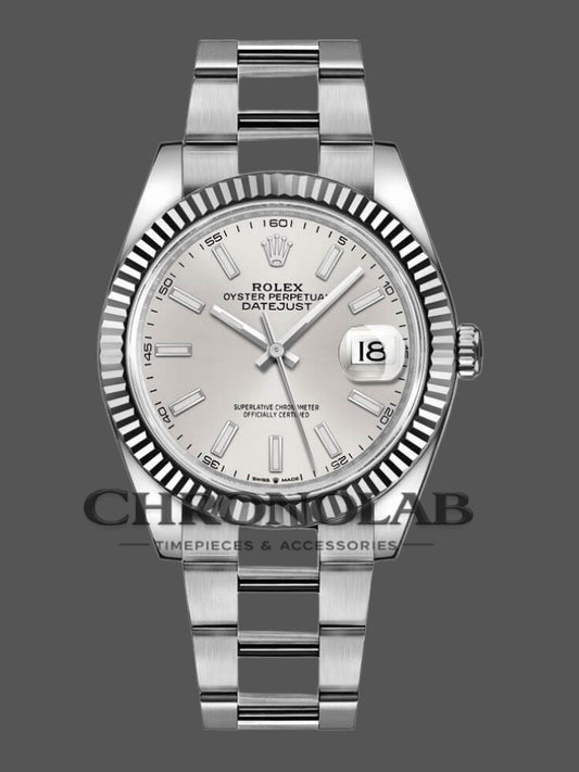 Rolex Datejust 126334 Fluted Bezel Silver Dial 41MM Mens Replica Watch