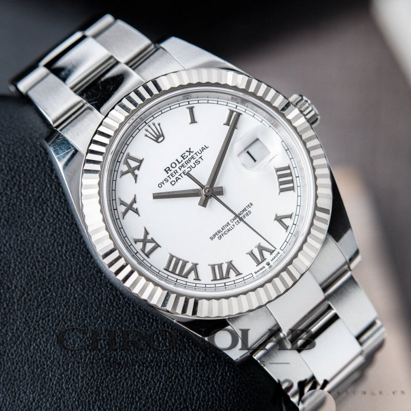 Fluted στεφάνη και κορώνα σε ανδρικό Rolex Datejust 126334 36MM 