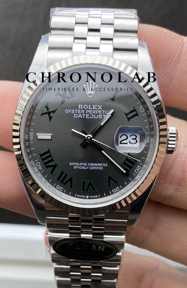 Rolex Datejust 41mm 126334 Wimbledon Dial Jubilee Clean Factory zoom in