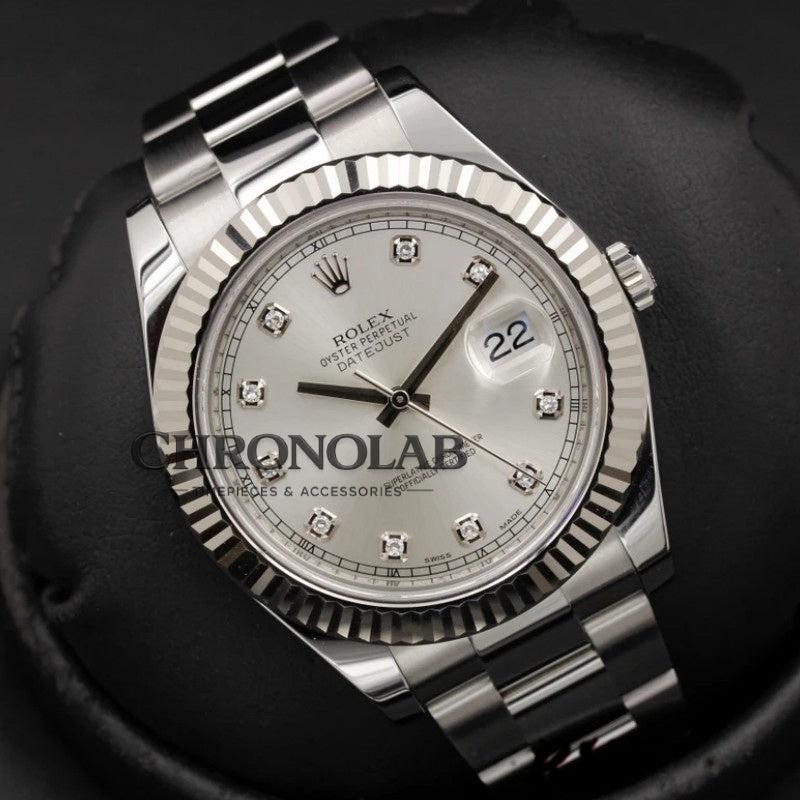 Rolex Datejust II 116334 Silver Diamond Dial 36mm Mens Replica Watch