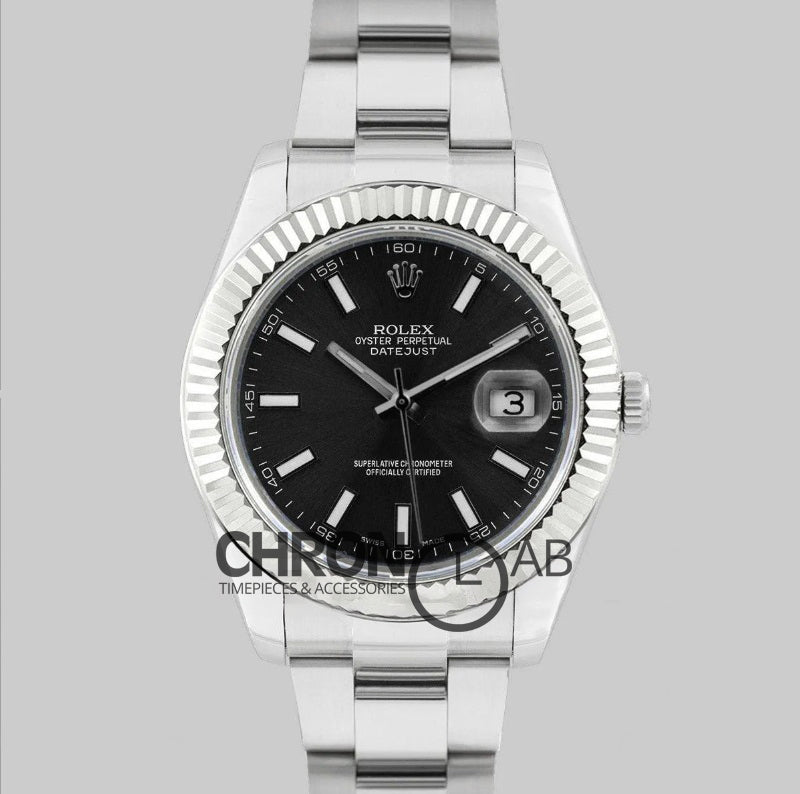 Datejust II 41 126334 Black Dial Stick Markers
