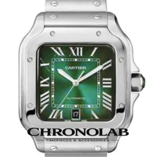 Santos De Cartier Green Dial WSSA0062 με πράσινο σμαραγδί καντράν και ατσάλι 316L.