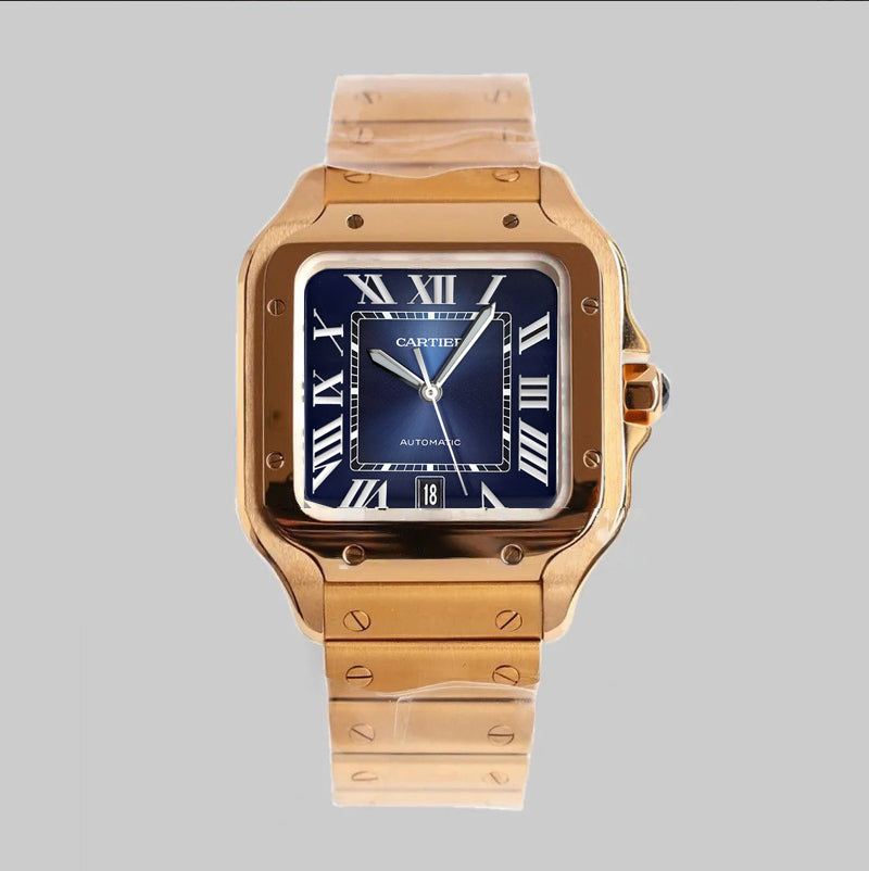 Santos de Cartier 40mm Blue Dial in Rose Gold