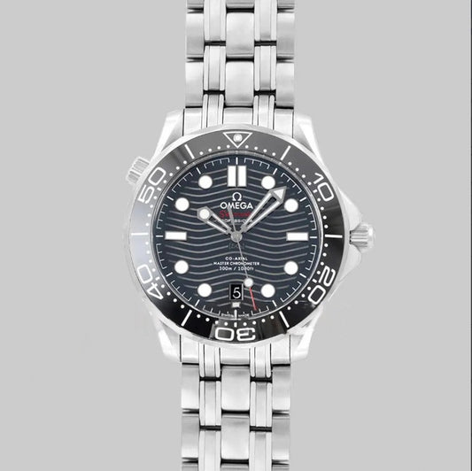 Seamaster Diver 300M SS Black Ceramic Bezel Black Dial on SS Bracelet