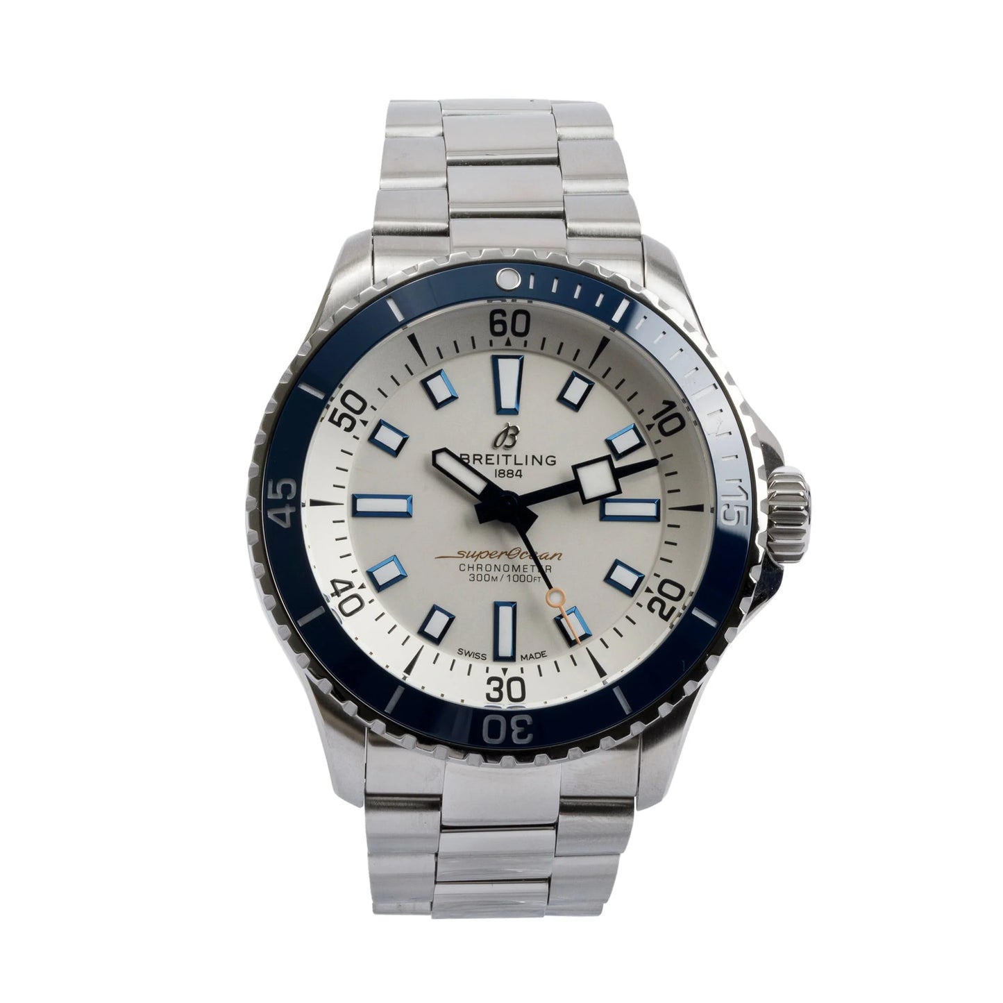 Stainless steel Superocean 44mm automatic watch replica with black dial