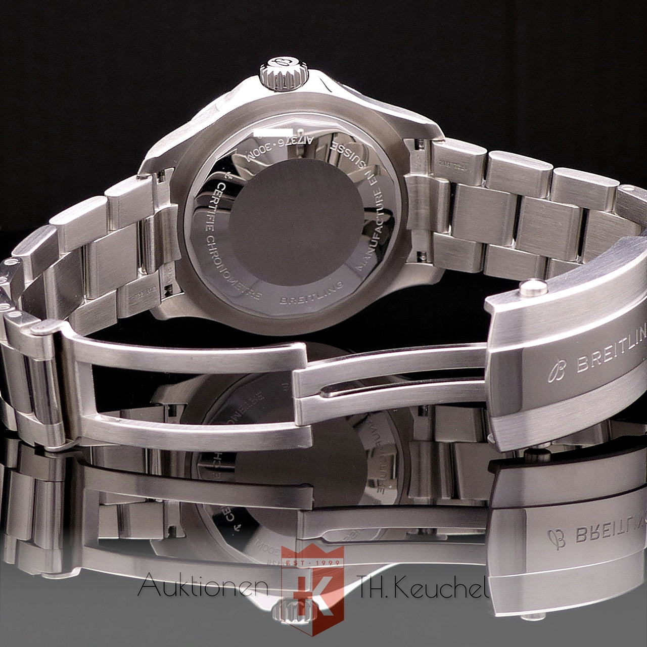 Breitling Superocean Automatic 44 A17376211C1A1 black dial with open stainless steel bracelet