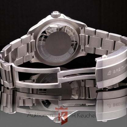 Breitling Superocean Automatic 44 A17376211C1A1 black dial with open stainless steel bracelet