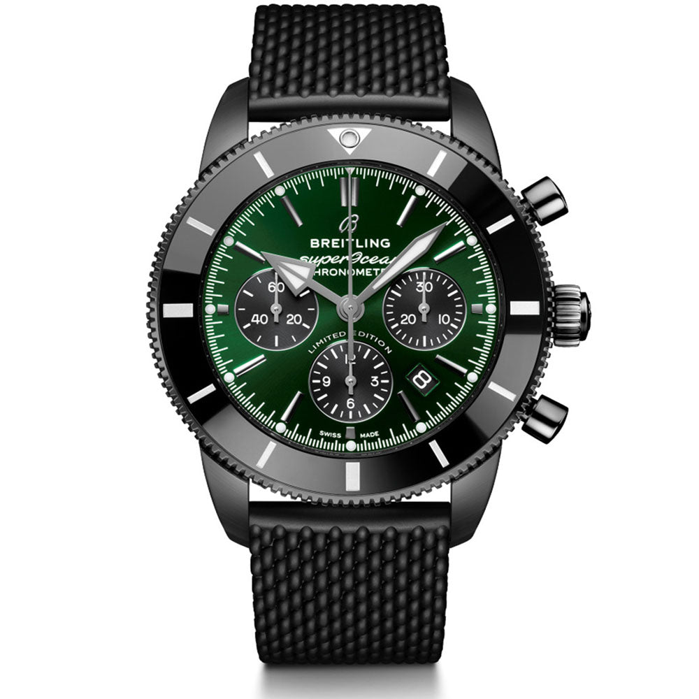 Breitling Superocean Heritage B01 Chronograph 44 limited edition green dial watch AB01621A1L1A1