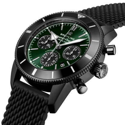 Superocean Heritage B01 Chronograph 44 men’s limited edition watch with green dial and stainless steel case