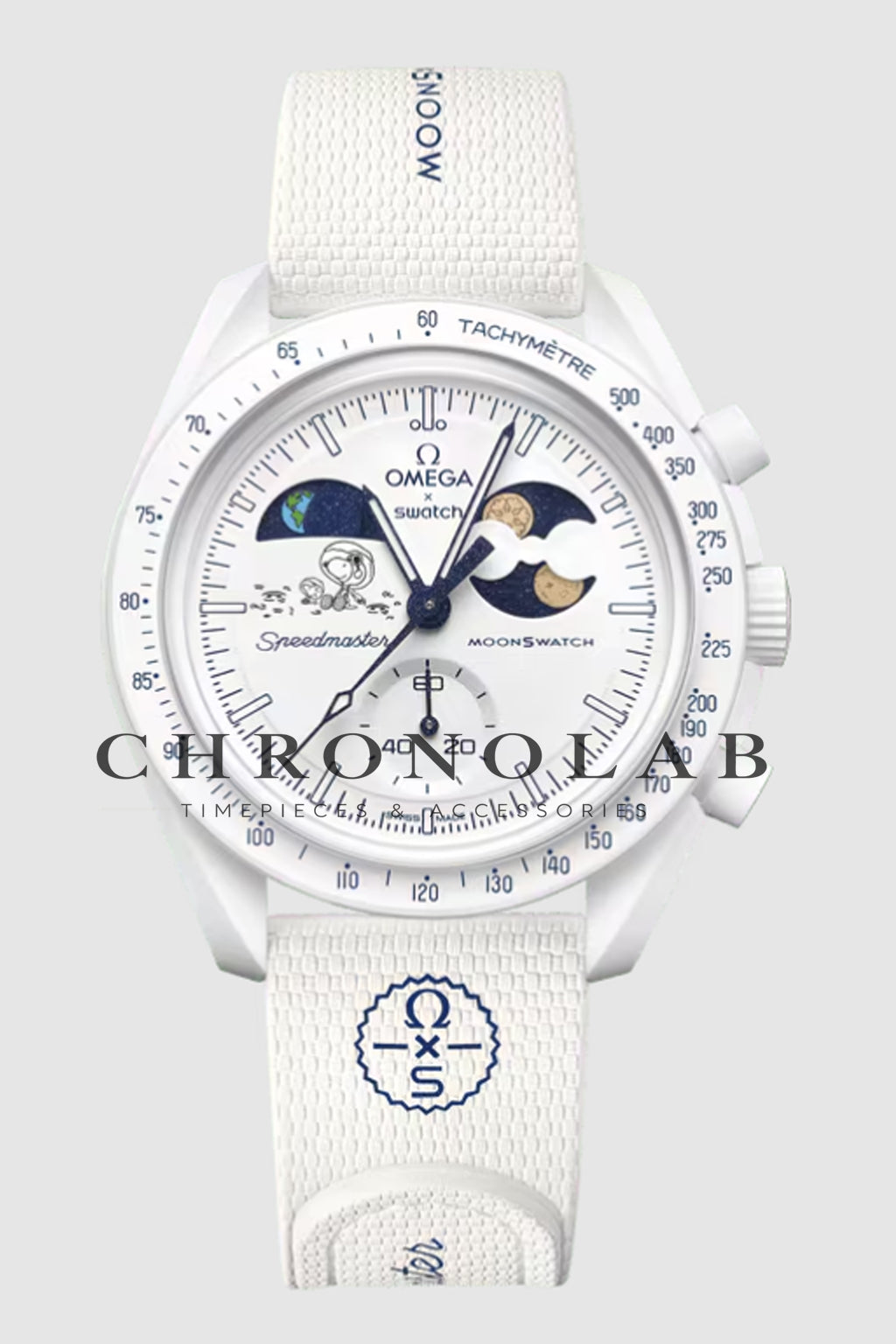Ρολόι Swatch x Omega MoonSwatch Mission to Neptune SO33N100 μπλε χρώμα έκδοση AA+ με λουράκι βέλκρο