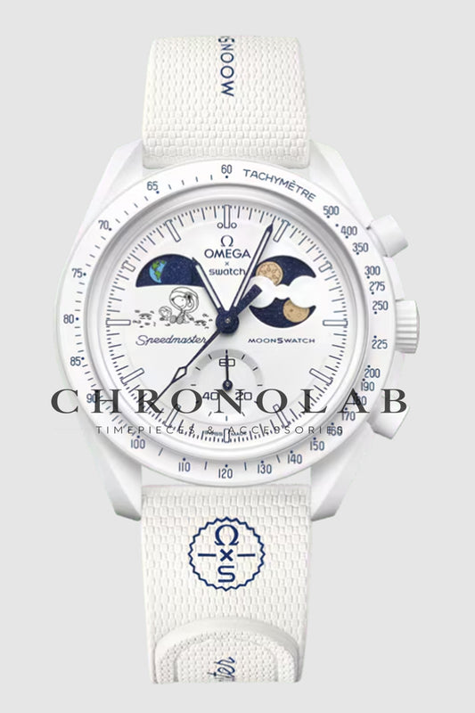 Ρολόι Swatch x Omega MoonSwatch Mission to Neptune SO33N100 μπλε χρώμα έκδοση AA+ με λουράκι βέλκρο
