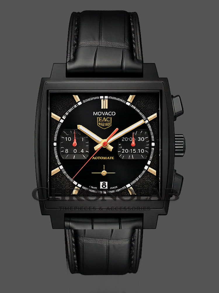 Μαύρη κεραμική κάσα και χρονογράφος σε TAG Heuer Monaco Dark Lord 39mm