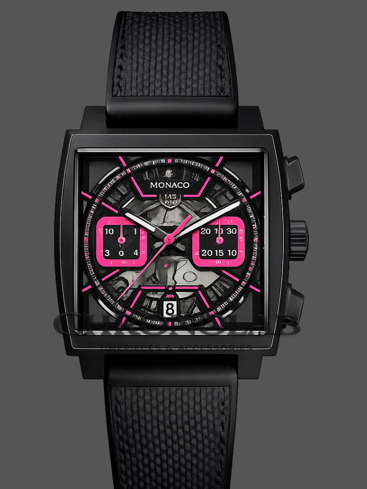 TAG Heuer Monaco Chronograph Skeleton 39mm με κόκκινες λεπτομέρειες