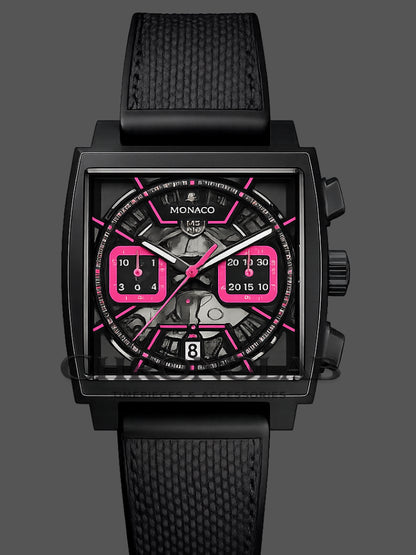 TAG Heuer Monaco Chronograph Skeleton 39mm με κόκκινες λεπτομέρειες