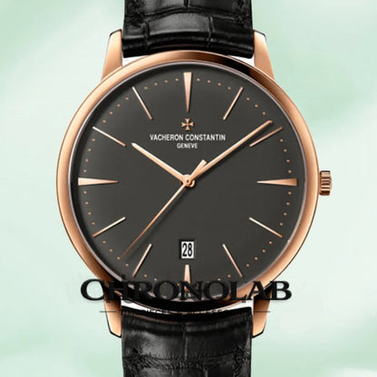 Patrimony 85180/000R-9166 Replica Men Leather Strap Rose Gold 42mm