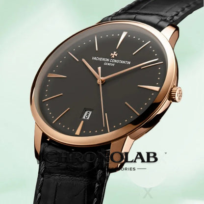 Patrimony 85180/000R-9166 Replica Men Leather Strap Rose Gold 42mm