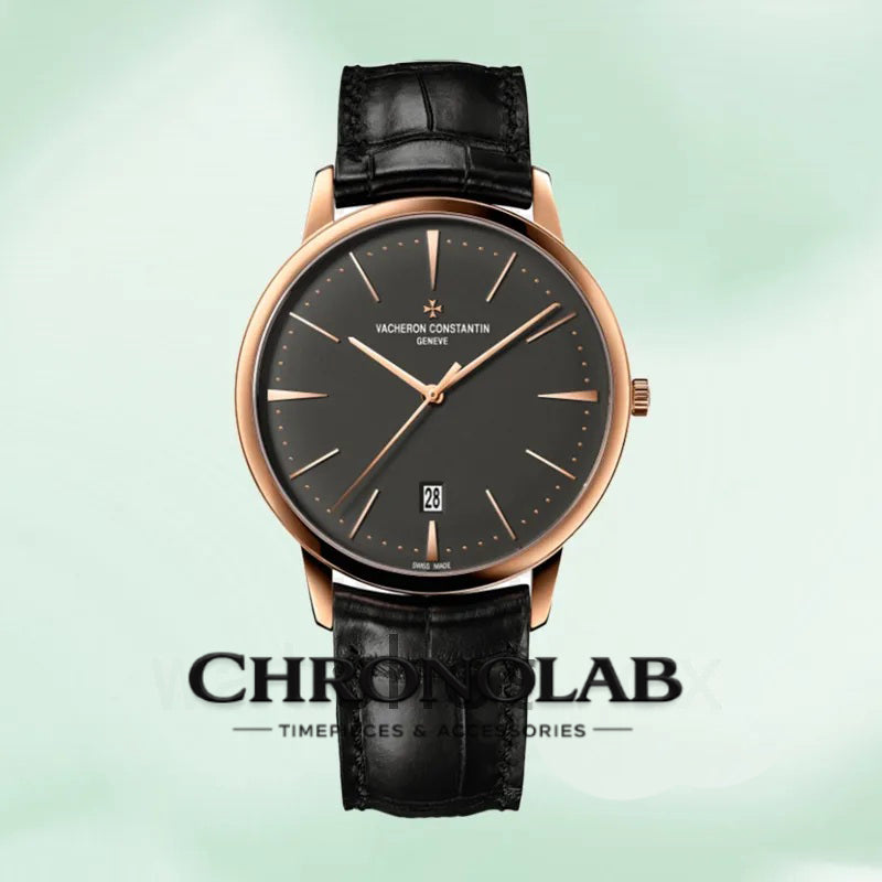 Patrimony 85180/000R-9166 Replica Men Leather Strap Rose Gold 42mm