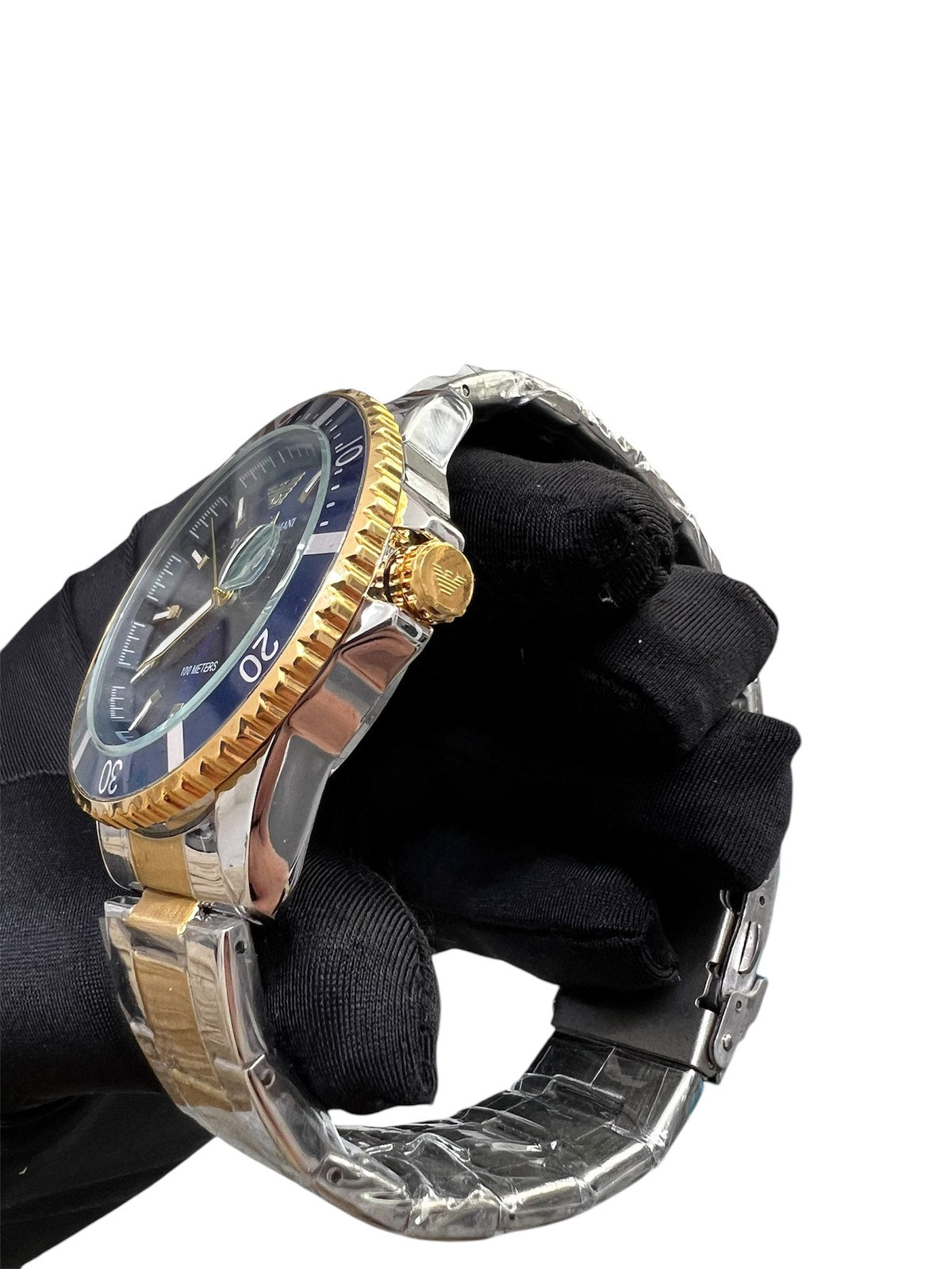 Diver Two Tone Stainless Steel Bracelet Blue Dial AR80063SET 1+1 ΔΩΡO
