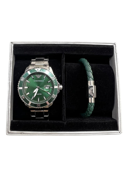 Diver Two Tone Stainless Steel Bracelet Blue Dial AR80063SET 1+1 ΔΩΡO
