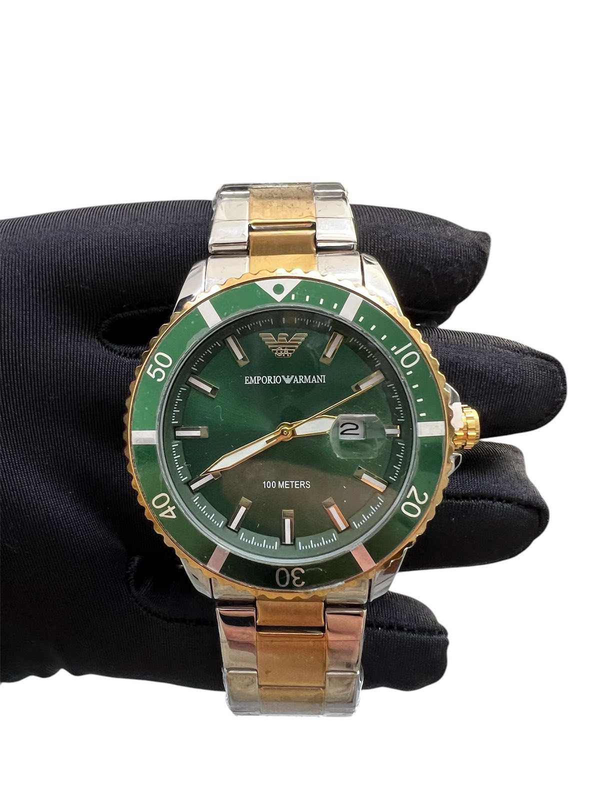 Diver Two Tone Stainless Steel Bracelet Green Dial AR80063SET 1+1 ΔΩΡΟ