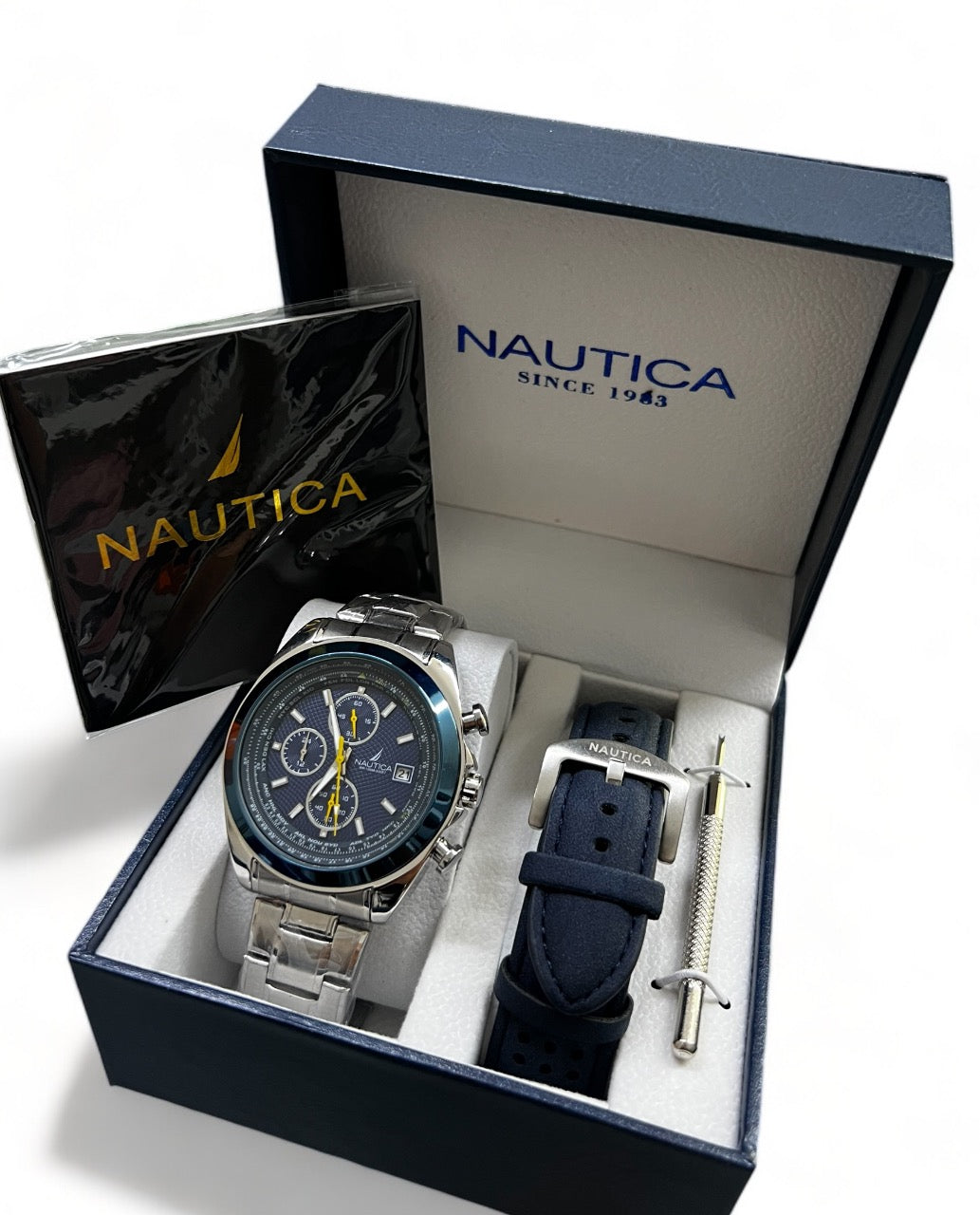 Nautica Ανδρικό Σετ Ρολογιού Chronograph Quartz 1+1 ΔΩΡΟ