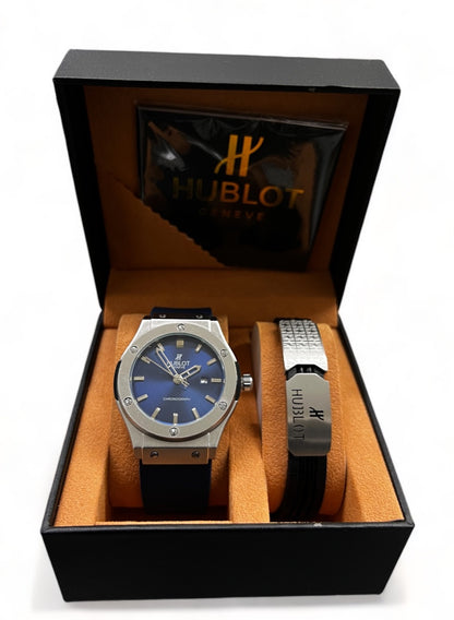 Hublot Big Bang Silver Blue Dial 44mm  1+1 ΔΩΡΟ
