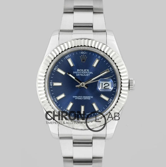 Datejust II 41 126334 Blue Dial Stick Markers
