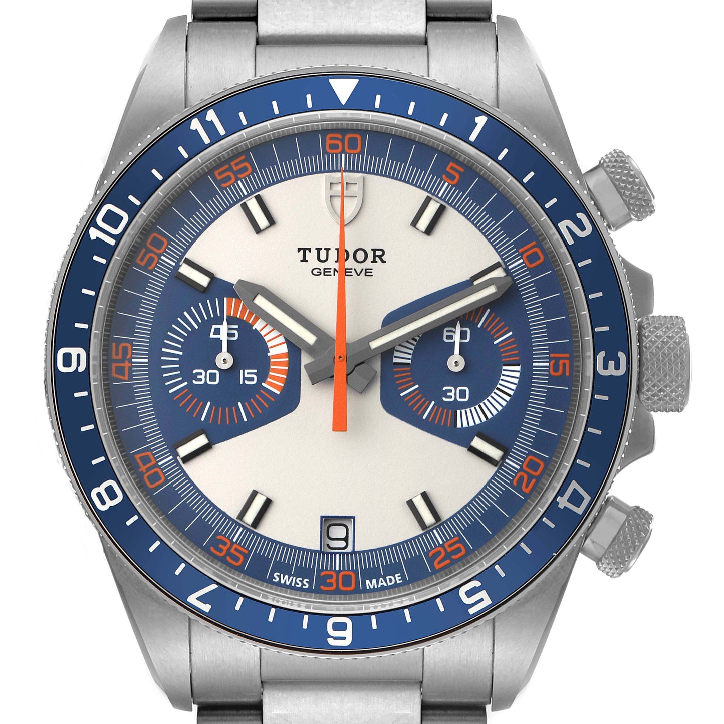 Heritage Chrono Blue Stainless Steel Mens Watch 70330 42mm