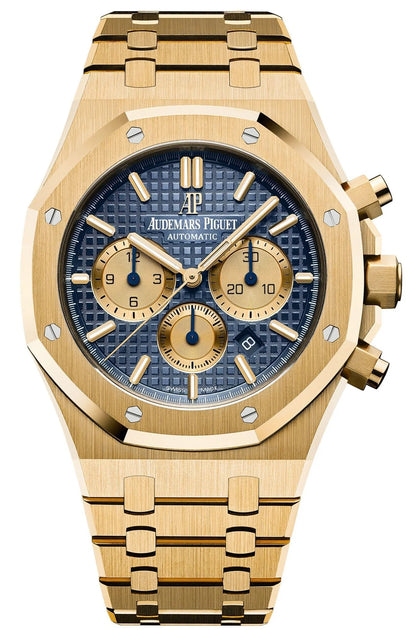 Royal Oak Selfwinding Chronograph 41mm 18k Yellow Gold Blue Dial Ref 26331BA.OO.1220BA.01