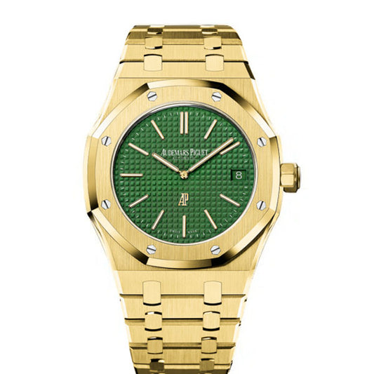 Royal Oak 15202BA.OO.1240BA.01 'Jumbo' Extra Thin Yellow Gold Blue Dial (2021)