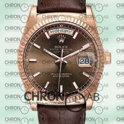Day-Date 36mm 118135 Leather Strap Clone Watches