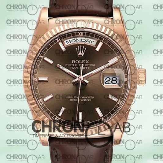 Day-Date 36mm 118135 Leather Strap Clone Watches