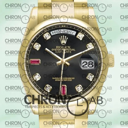 Day-Date 36mm 118208 Men’s Black Dial Clone Watches