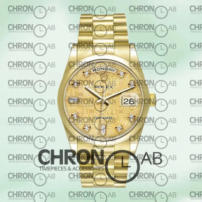 Day-Date 36mm 118208 Men’s Gold Clone Watches