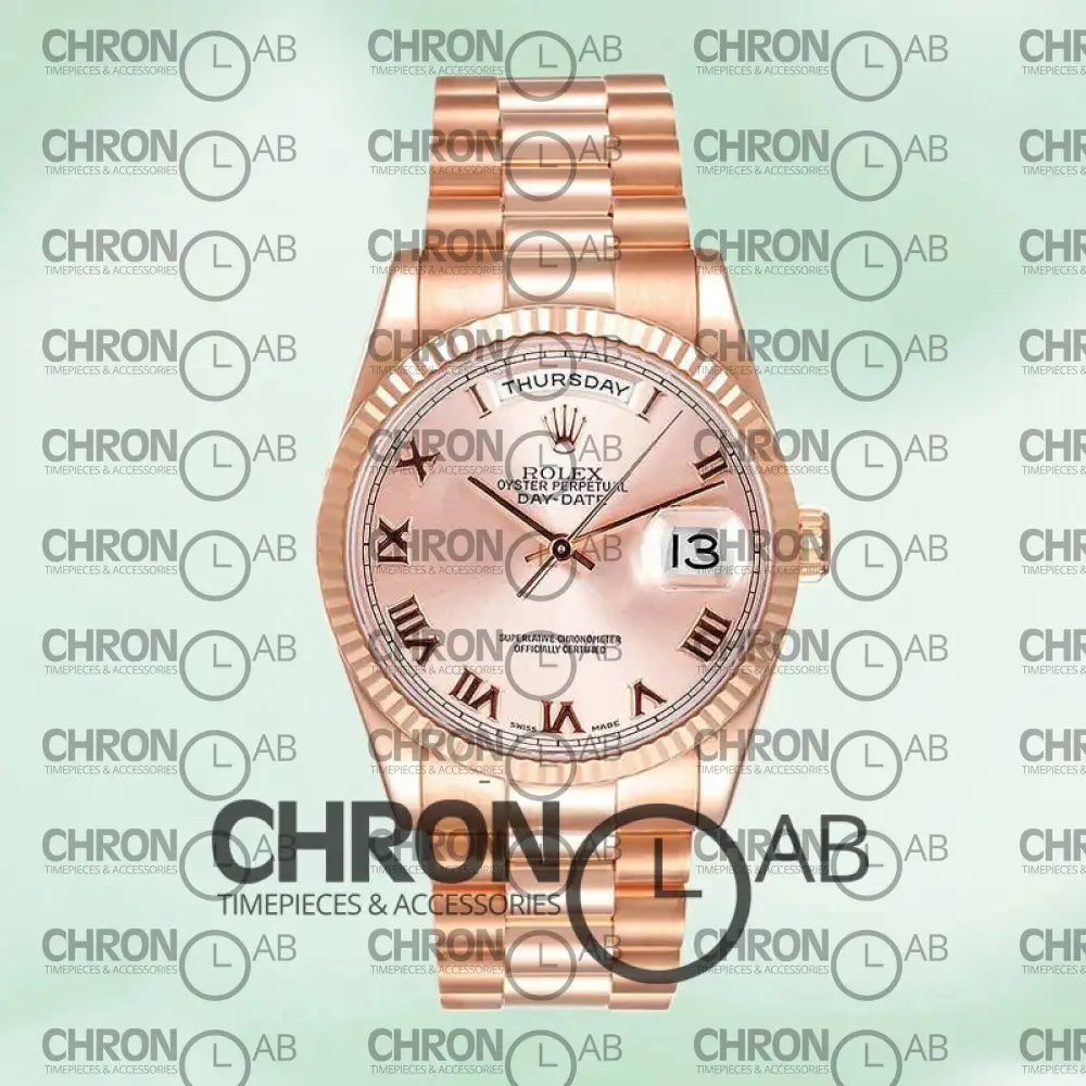 Day-Date 36mm 118235F-0001 Rose Gold Dial Clone Watches