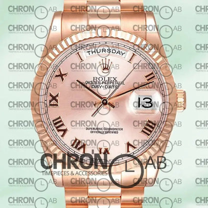 Day-Date 36mm 118235F-0001 Rose Gold Dial Clone Watches