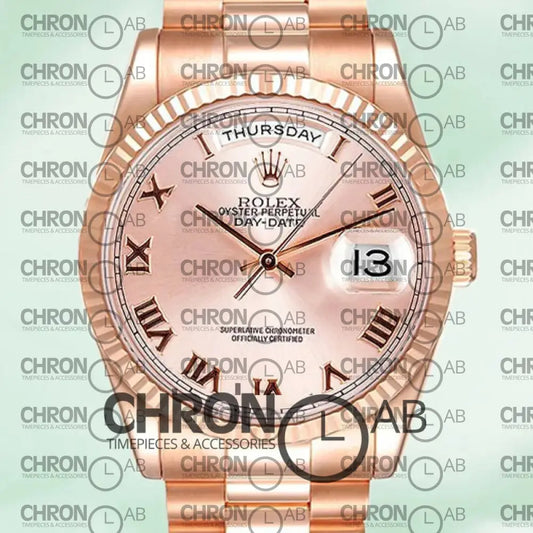 Day-Date 36mm 118235F-0001 Rose Gold Dial Clone Watches