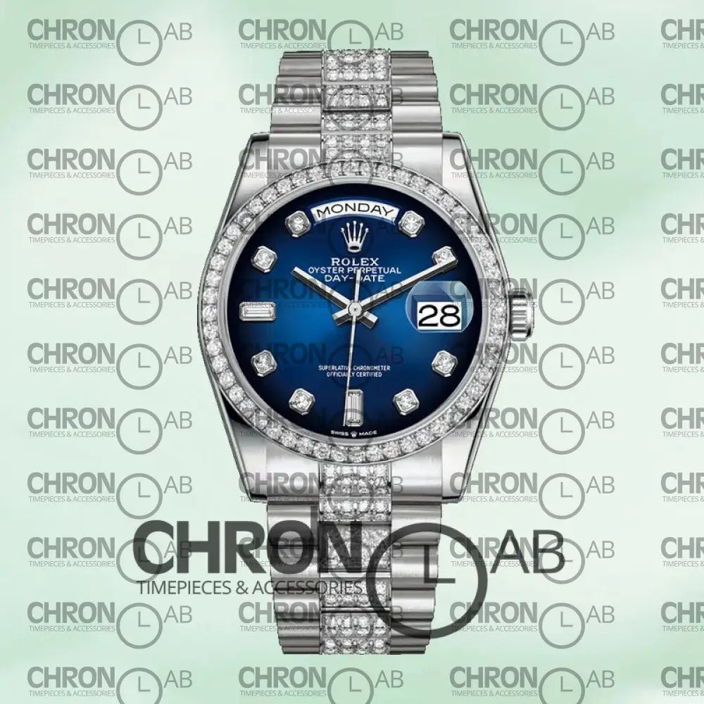 Day-Date 36mm 128349 Blue Dial Clone Watches